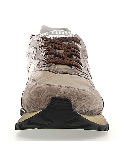 Baskets en Cuir Qwark gris moyen/taupe