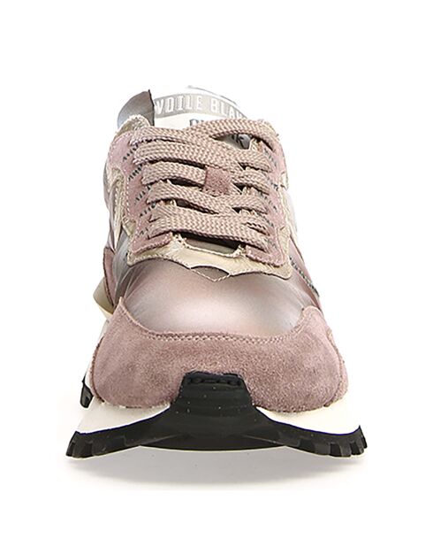 Baskets en Cuir Qwark rose ancien/beige