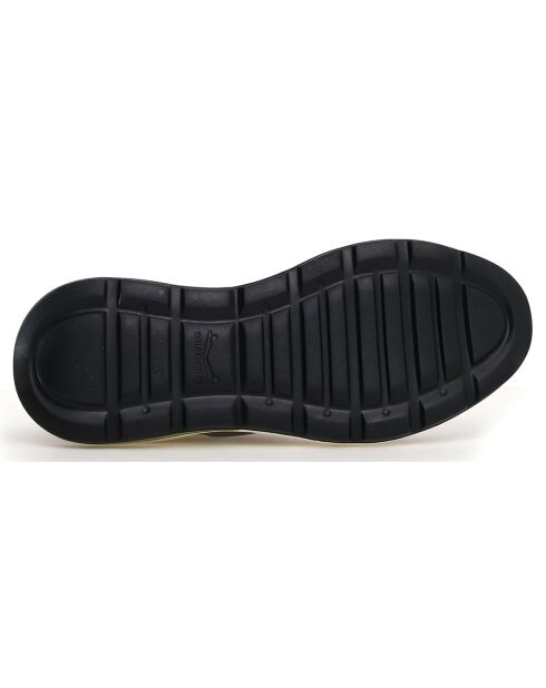 Baskets en Cuir Shine noir/gris/sauge