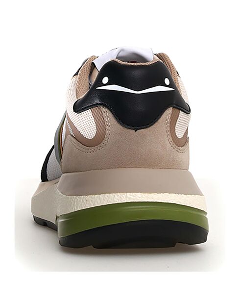 Baskets en Cuir Shine noir/gris/sauge