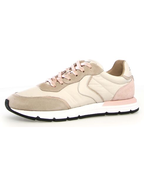 Baskets en Cuir Storm beige/lait