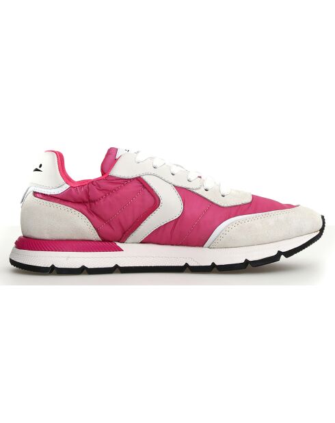 Baskets en Cuir Storm blanc/fuchsia
