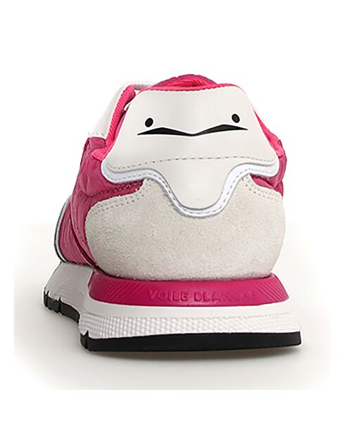 Baskets en Cuir Storm blanc/fuchsia