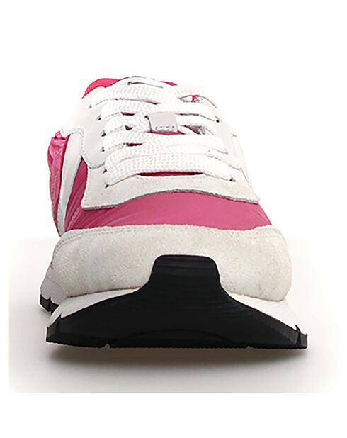 Baskets en Cuir Storm blanc/fuchsia