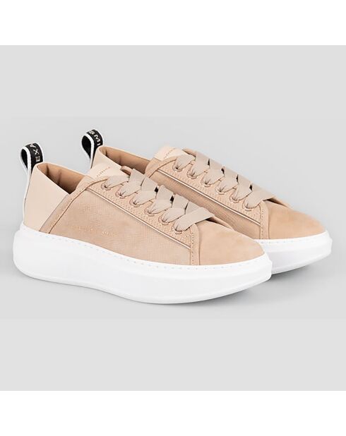 Baskets en Cuir Wembley beiges