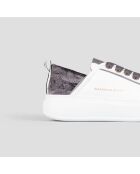 Baskets en Cuir Wembley blanc/gris foncé
