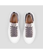 Baskets en Cuir Wembley blanc/gris foncé