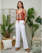 Pantalon 100% Lin Louise blanc