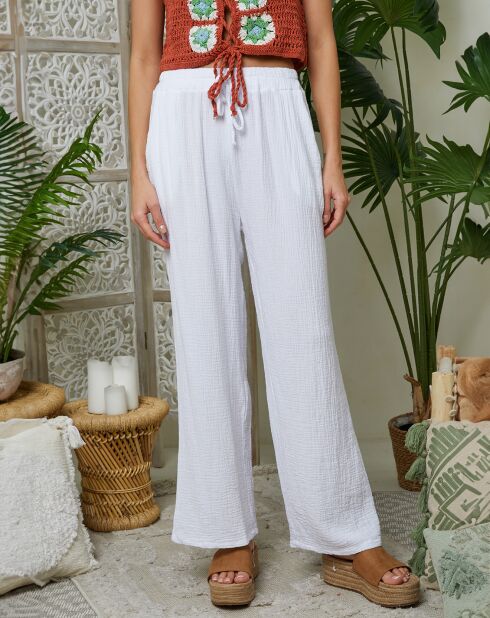 Louise weiße Hose aus 100% Leinen