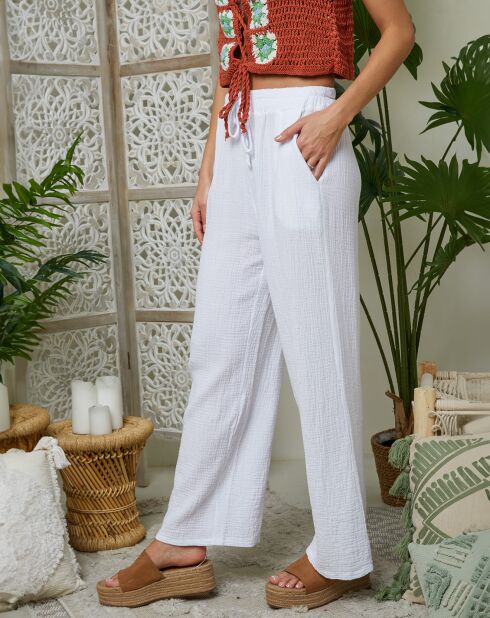 Louise weiße Hose aus 100% Leinen