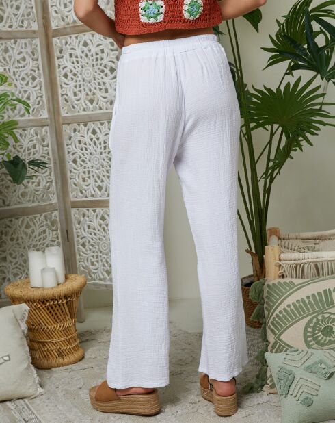 Louise weiße Hose aus 100% Leinen