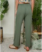 Pantalon 100% Lin Louise kaki