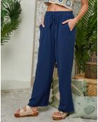 Pantalon 100% Lin Louise marine