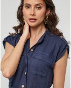 Robe 100% Lin Perrine marine