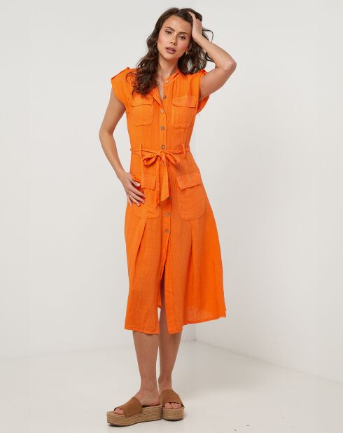 Robe 100% Lin Perrine orange