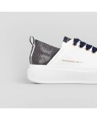 Baskets en Cuir Wembley blanc/bleu