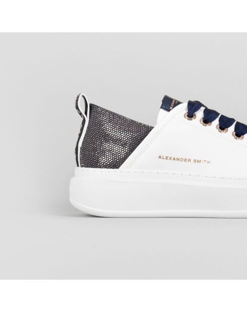 Baskets en Cuir Wembley blanc/bleu