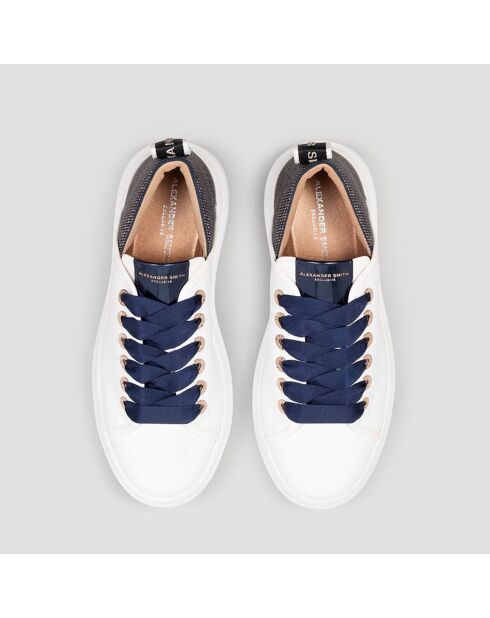 Baskets en Cuir Wembley blanc/bleu
