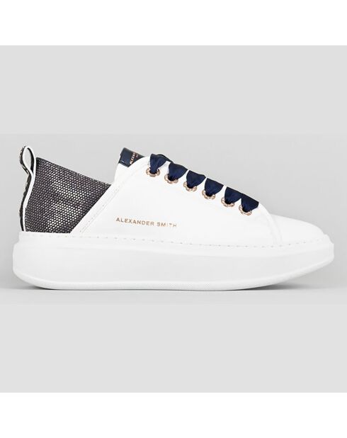 Baskets en Cuir Wembley blanc/bleu