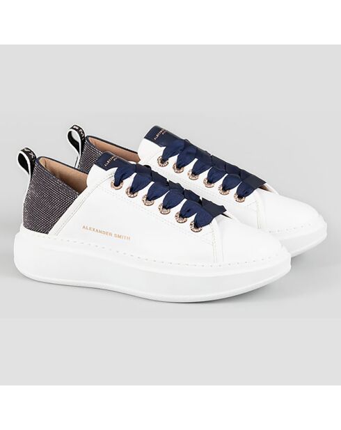 Baskets en Cuir Wembley blanc/bleu