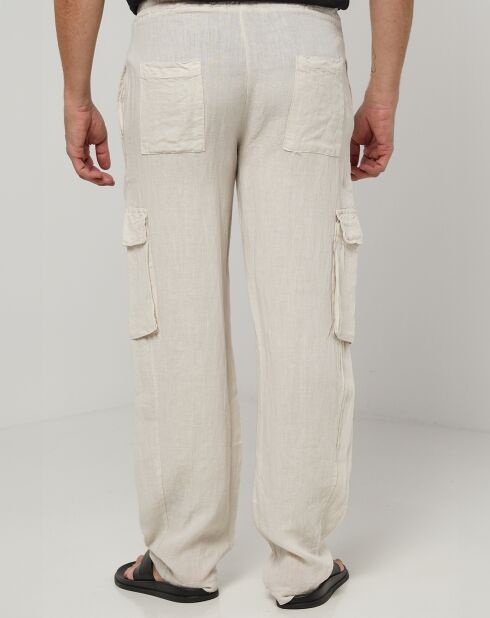 Pantaloni Armand beige 100% lino