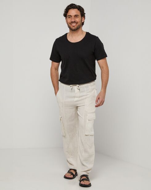 Pantaloni Armand beige 100% lino