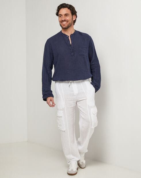 Pantaloni Armand bianchi 100% lino