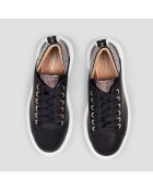 Baskets en Cuir Wembley noir/noir/argent