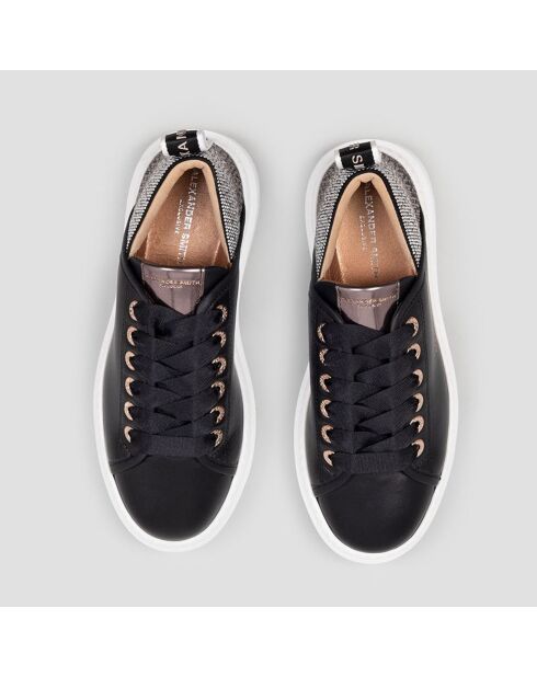 Baskets en Cuir Wembley noir/noir/argent