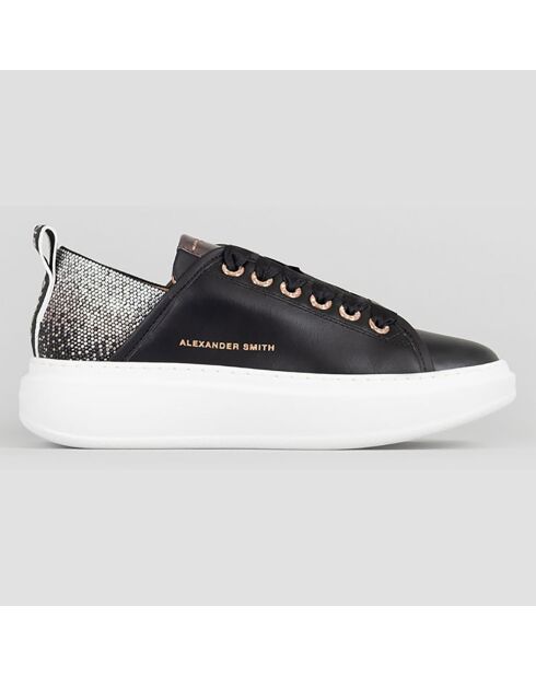 Baskets en Cuir Wembley noir/noir/argent