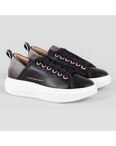 Baskets en Cuir Wembley noir/noir/argent
