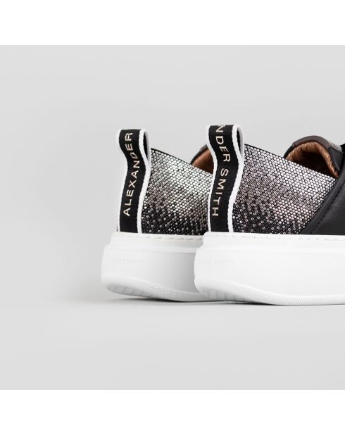 Baskets en Cuir Wembley noir/noir/argent