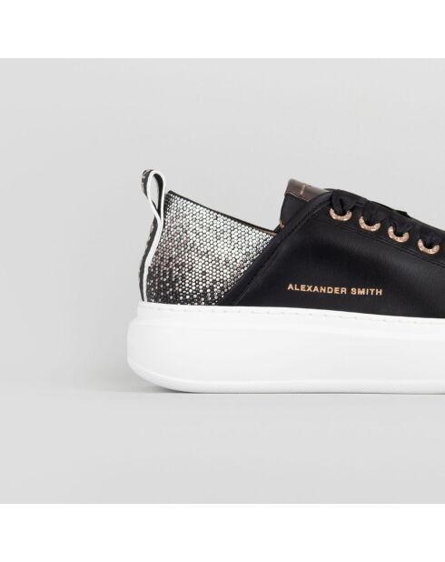 Baskets en Cuir Wembley noir/noir/argent