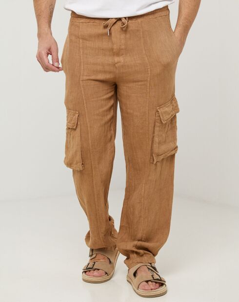 Pantalon 100% Lin Armand camel