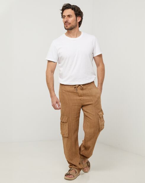 Pantalon 100% Lin Armand camel