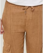 Pantalon 100% Lin Armand camel