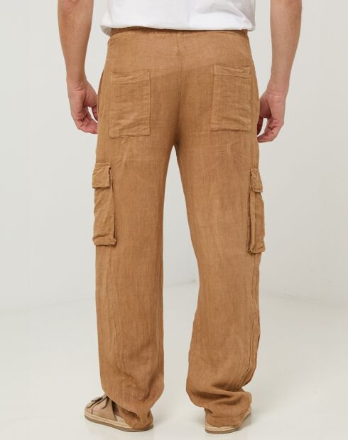 Pantalon 100% Lin Armand camel
