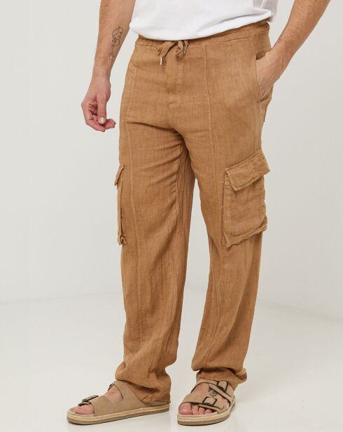 Pantalon 100% Lin Armand camel