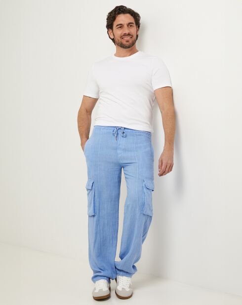 Pantalon 100% Lin Armand indigo