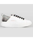Baskets en Cuir Wembley blanc/noir/argenté