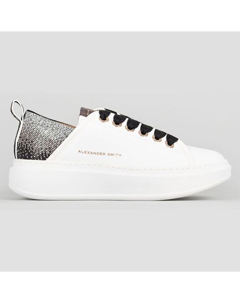 Baskets en Cuir Wembley blanc/noir/argenté