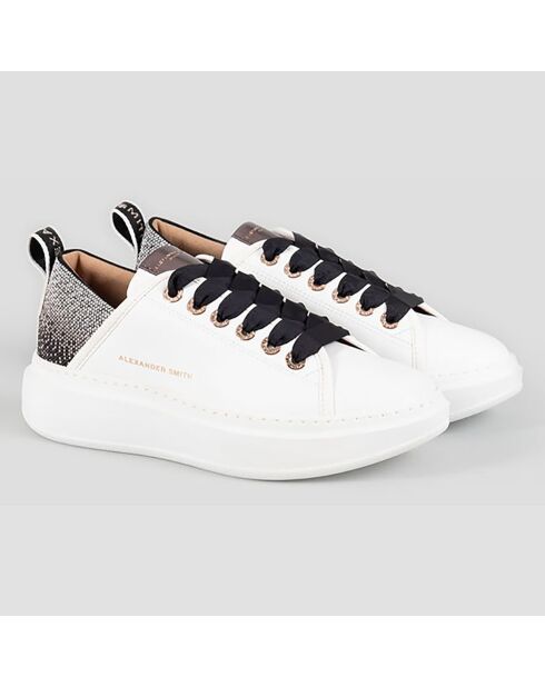 Baskets en Cuir Wembley blanc/noir/argenté