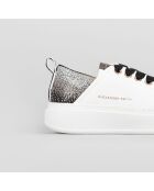 Baskets en Cuir Wembley blanc/noir/argenté