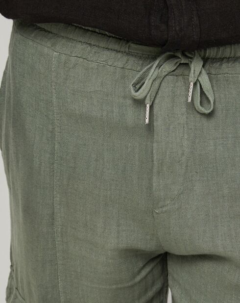Pantaloni Armand khaki 100% lino