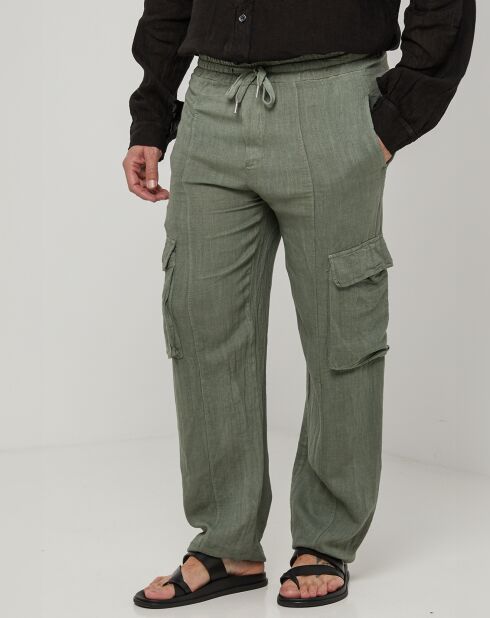 Pantalon 100% Lin Armand kaki