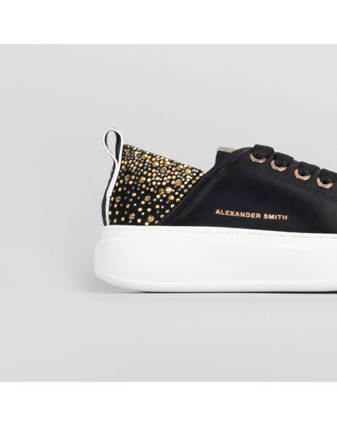 Zwart/gouden leren sneakers van Wembley