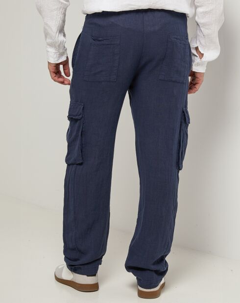 Pantalon 100% Lin Armand marine