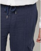 Pantalon 100% Lin Armand marine