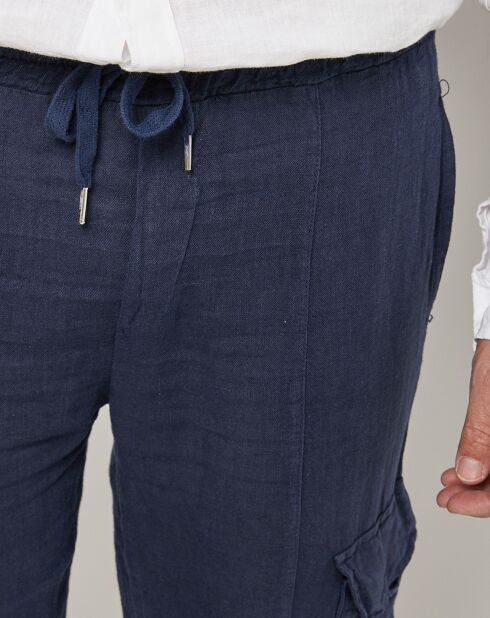 Pantalon 100% Lin Armand marine