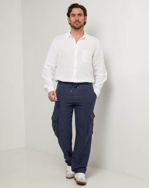 Pantalon 100% Lin Armand marine